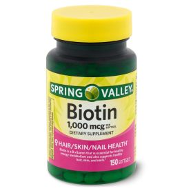 Spring Valley Biotin Softgels; 1000 mcg; 150 Count