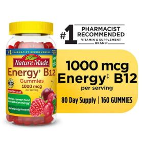 Nature Made Energy B12 1000 mcg Gummies; Dietary Supplement; 160 Count