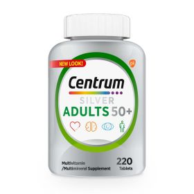 Centrum Silver Multivitamin for Adults 50 Plus; Multimineral Supplement; 220 Count