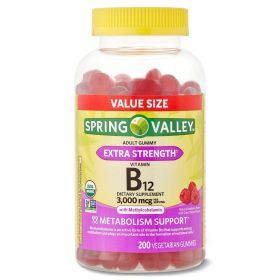 Spring Valley Extra Strength B12 Gummies; 3000 mcg; 200 Count
