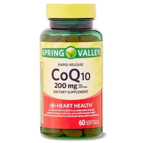 Spring Valley Rapid-Release CoQ10 Dietary Supplement; 200 mg; 60 Count