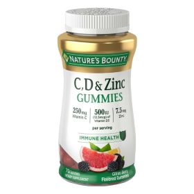 Nature's Bounty Vitamins & Zinc Immune Support Citrus Berry Gummies; 70 Count