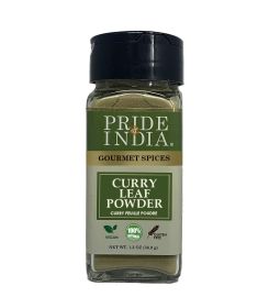 Pride of India â€“ Curry Leaf Ground â€“ Fresh Aroma/Distinct taste â€“ No GMO/ No Artificial Color â€“ Traditional Indian Spice â€“ Easy to Use â€“ 1