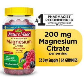 Nature Made High Absorption Magnesium Citrate 200 mg Gummies; 64 Count (Brand: Nature Made)